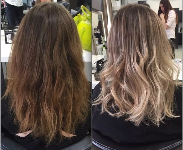 Coloration Balayage : photos avant et après