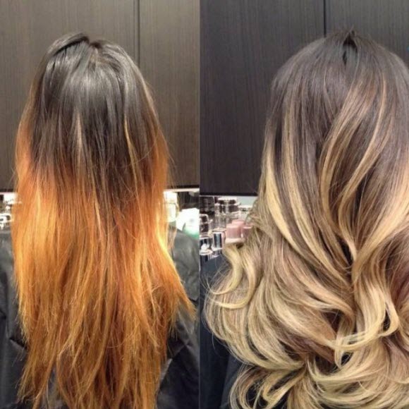 Coloration Balayage : photos avant et après