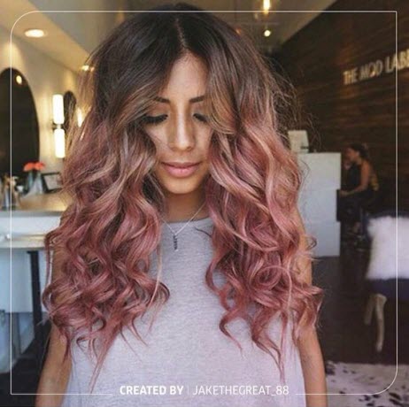 Photo de rose, coloration de cendres dans le style du balayage