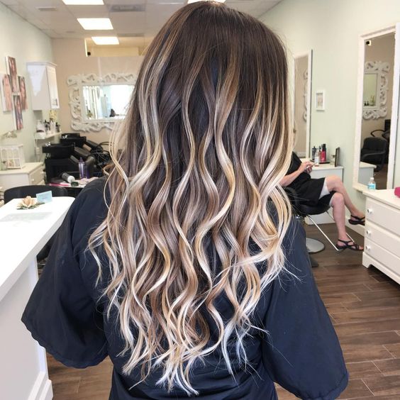 Balayage de teinture pour cheveux foncés