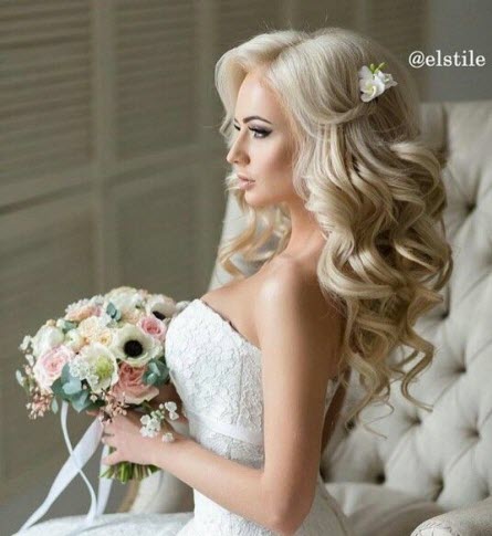 Coiffures de mariage pour cheveux dénoués