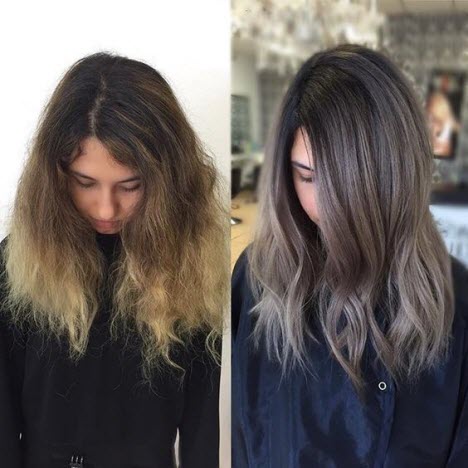 Bronzage des cheveux : photos avant et après