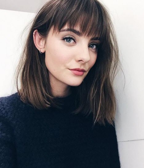 Photo de cheveux avec une frange